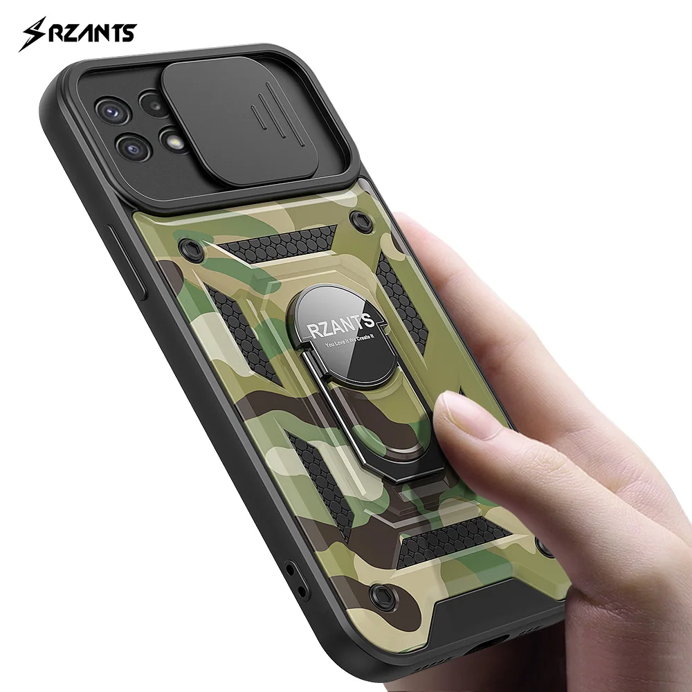 

Rzants For Samsung Galaxy A22 4G 5G Case [Jungle tank] Military Camouflage Shockproof Ring Holder Hard Casing Lens Protect Cover