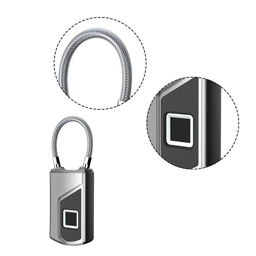 

L1 Pure Fingerprint Unlock Smart Fingerprint Door Lock Safe Padlock USB Charging Waterproof Keyless Anti-theft Lock