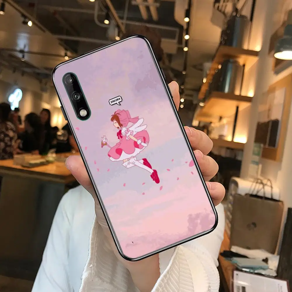 

Anime Magic SAKURA Clear Phone Case For Huawei Y 5 6 7 8 9 A P S Pro 2020 2019 Black Etui Coque Hoesjes Comic Fashion