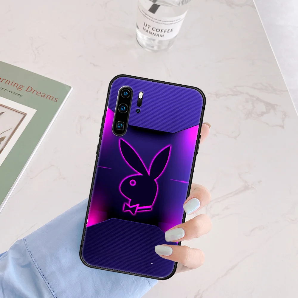 

Trend Playboy Brand Rabbit Phone Case For Huawei P Mate 10 20 30 40 Pro Lite Smart 2019 2021 black Waterproof Trend Shell Tpu