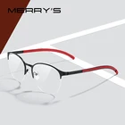MERRYS дизайнерские мужские Оптические очки из титанового сплава , оправа, ультралегкие овальные мужские очки по рецепту, Противоскользящие силиконовые ножки S2365