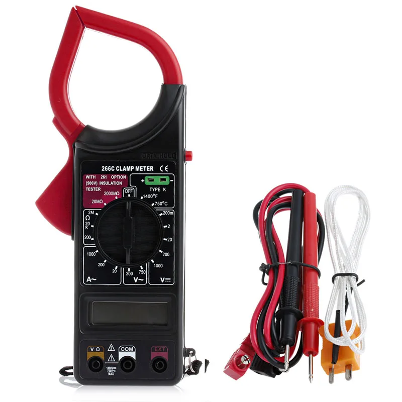 

New DT266C Digital Clamp Meter Multimeter Ohmmeter with Temperature Measurement