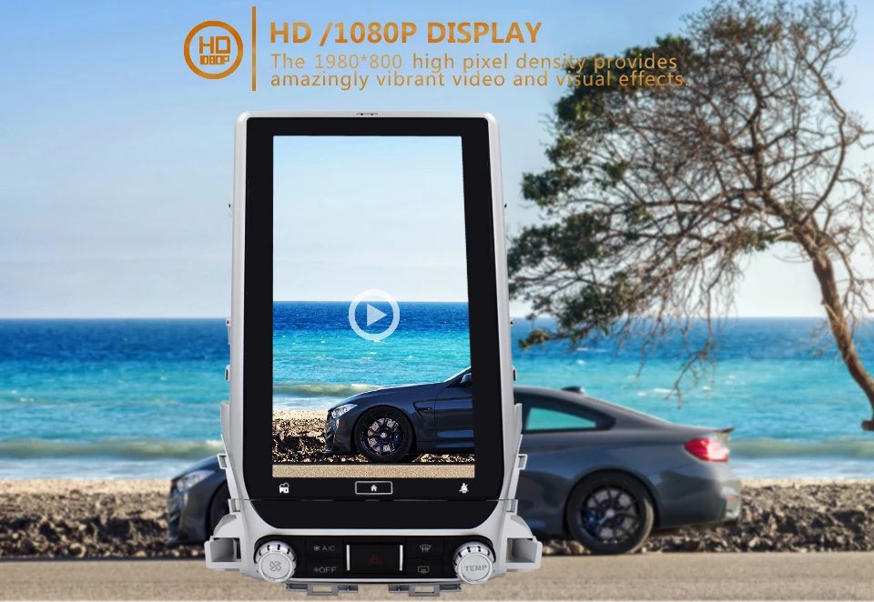 KiriNavi вертикальный экран Tesla стиль 14 ''Android 8,1 Автомагнитола для Toyota Land Cruiser 200 Автомобильный мультимедийный Dvd НАВИГАЦИЯ