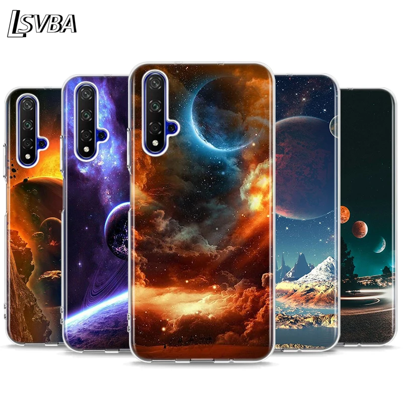 

Space planet Moon stars Silicone Cover For Honor 20 20S 20E 8 8A Prime 8X MAX 8C 8S 7A 7C 7S Pro Phone Case