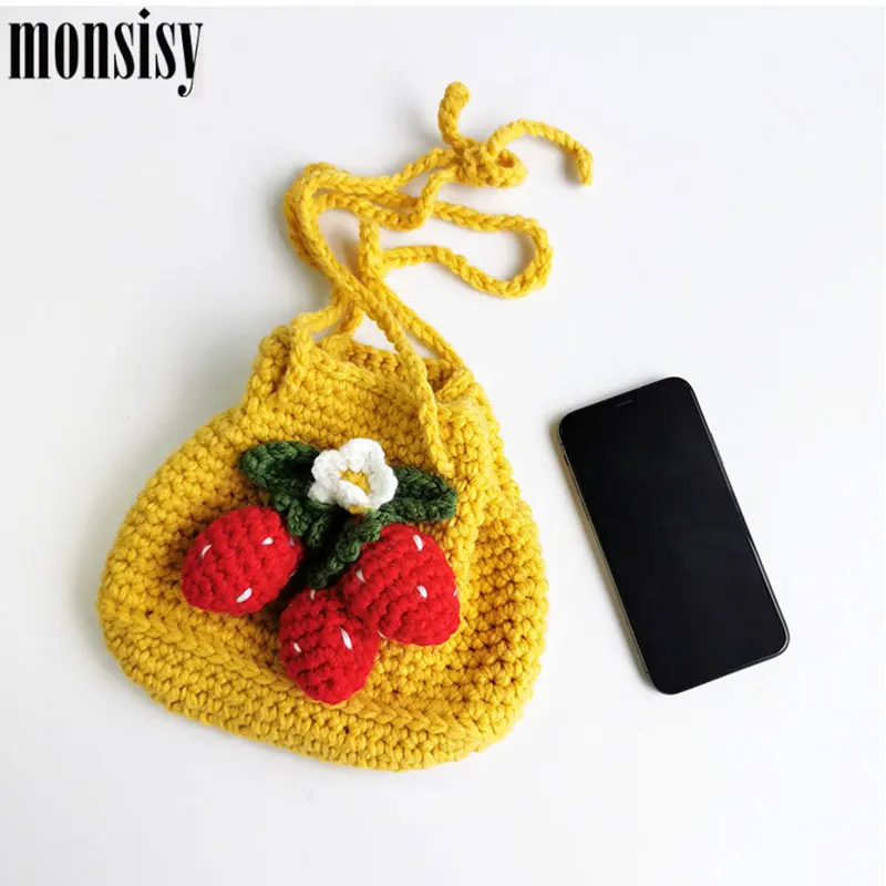 Новинка зимние тканые сумки Monsisy для девочек сумочка Женский кошелек шерстяная