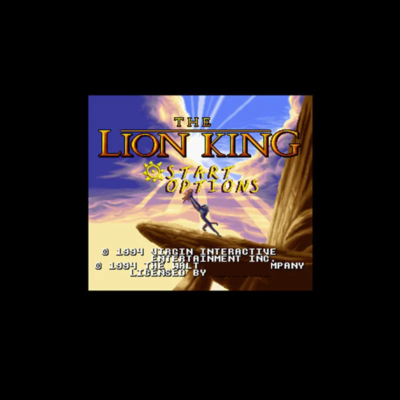 Игровая карта Lion King NTSC 16 бит 46 контактов большая серая для игроков из США |