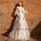 Сексуальный корсет Lakshmigown, свадебное платье в стиле бохо, платье на шнуровке с открытыми плечами, 2022