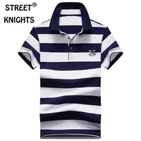 mens 2021 summer embroidery polo shirt cotton casual business polo streetwear loose big size stripe polo shirt men fashion