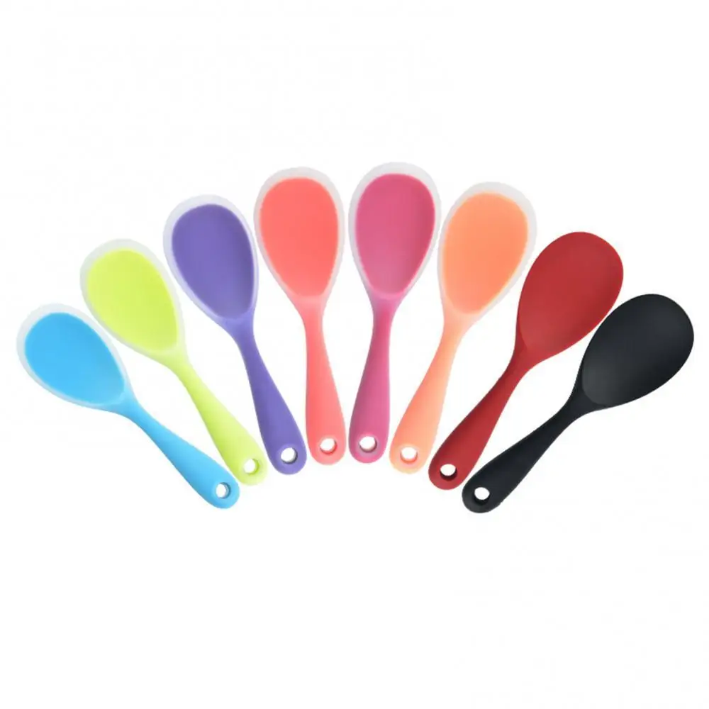 

1 Pcs Rice Spoon Long Handle Rice Spoon Silicone Heat Resistant Non-stick Rice Spoon Cooking Tools Kitchen Accessories