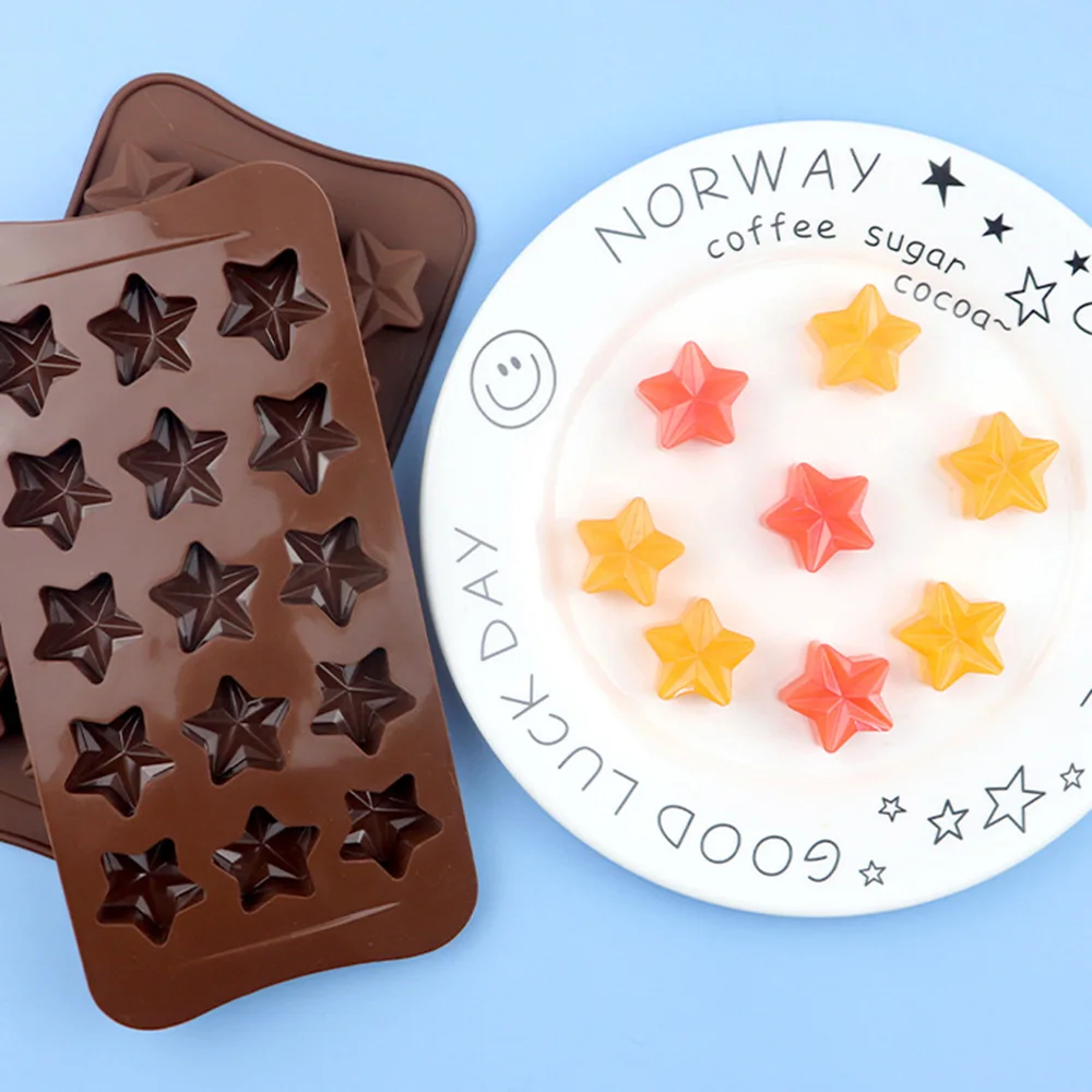 

1 Pc 15 Cavities Five-pointed Star Silicone Chocolate Mold Ice Tray Mold High Temperature Resistance Homemade Diy Baking Mold
