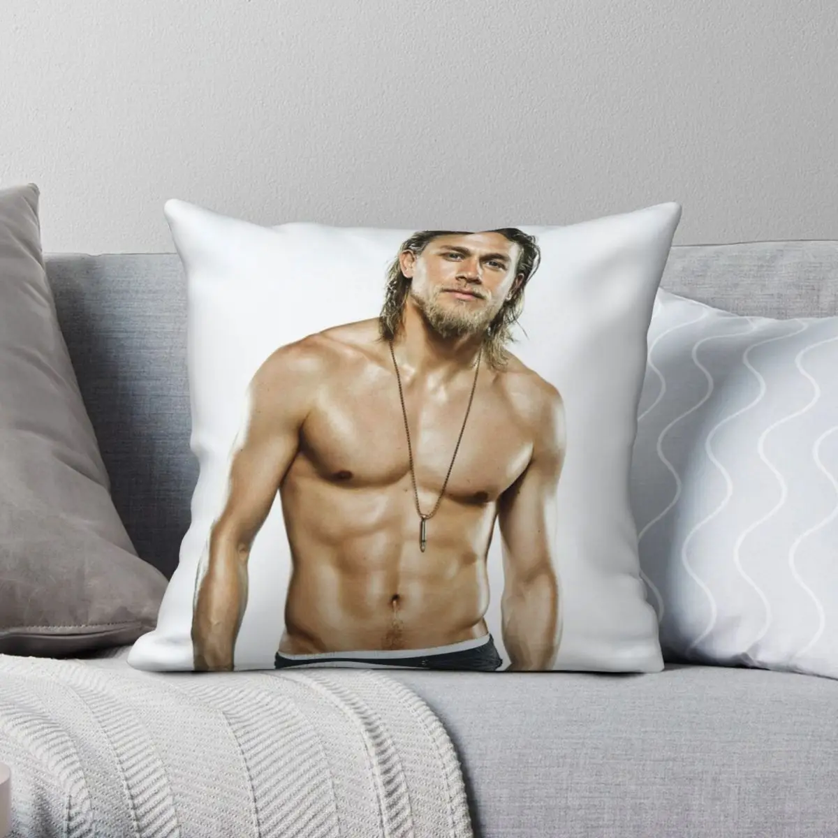 

Charlie Hunnam Square Pillowcase Polyester Linen Velvet Zip Decor Throw Pillow Case Home Cushion Cover
