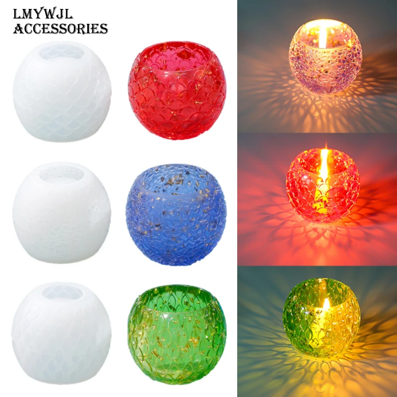 

DIY Epoxy Resin Storage Pen Holder Fish Scale Cup Mold Scented Candle Cup Resin Silicone Mold Desktop Decoration Craft Tools