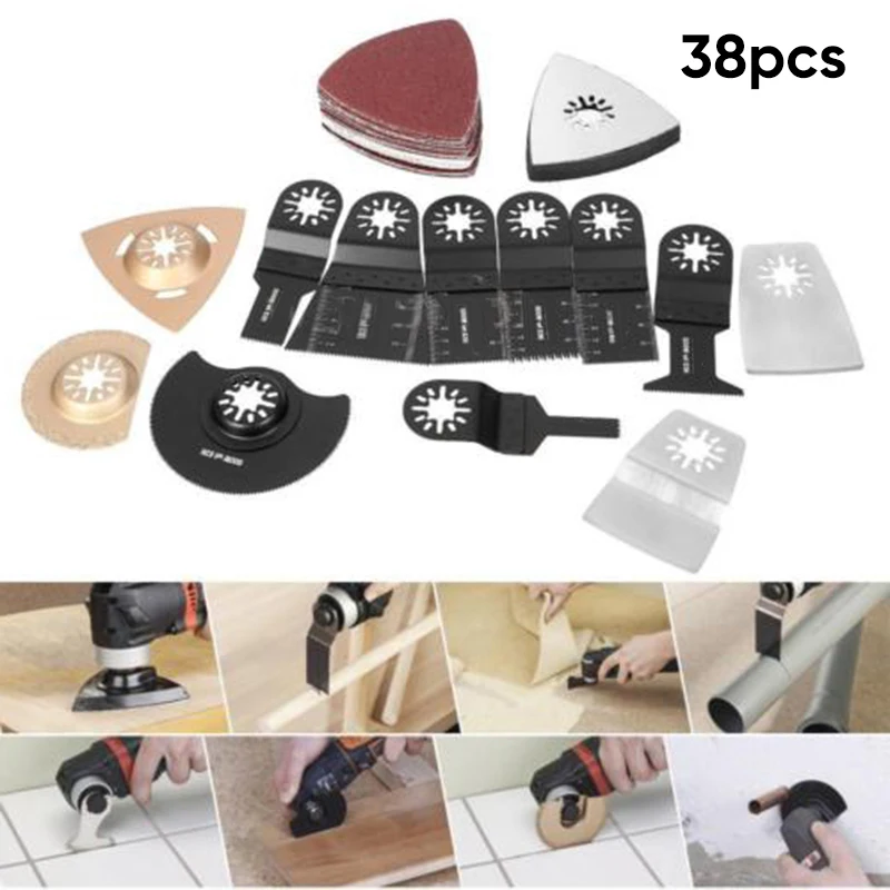 

38pcs Oscillating Saw Blades Multi Tools Wood Metal Cutting Trimmer cutter Disc For Fein Bosch sawing Woodworking Tools