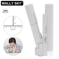 foldable magnifying loupe 100x white mini magnifier with led illumination portable pocket microscope with or without scale