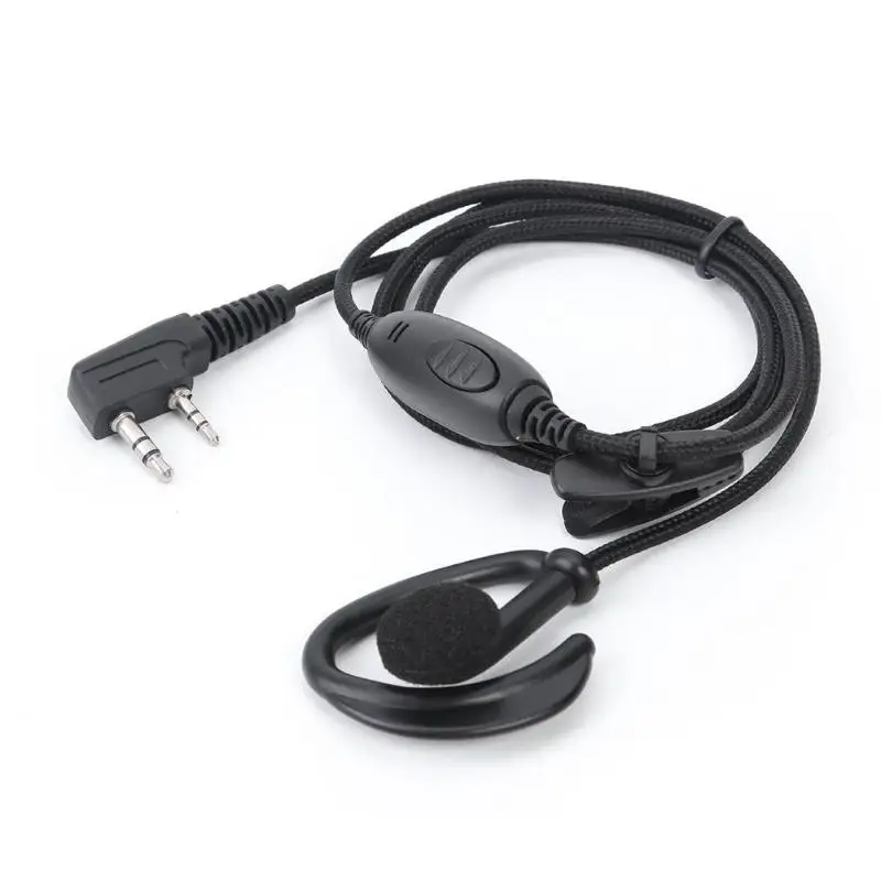 2Pin PTT наушник регулируемый объем нейлоновый провод ушной крючок Наушники для Kenwood широко используется в полиции армии телохранников