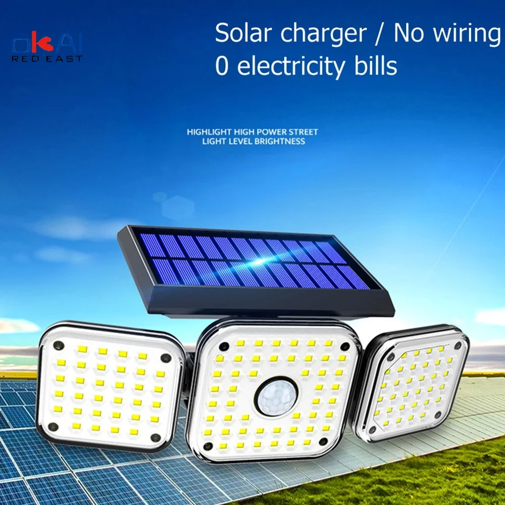 

Настенная лампа на солнечной батарее, уличный светодиодный светильник с датчиком движения, Широкий угол освещения, светильник ip65.