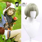 Парик для косплея Sayu Genshin Impact, косплей HSIU Celadon, маленький двойной хвост, короткие волосы Genshin Impact, аниме косплей-игра