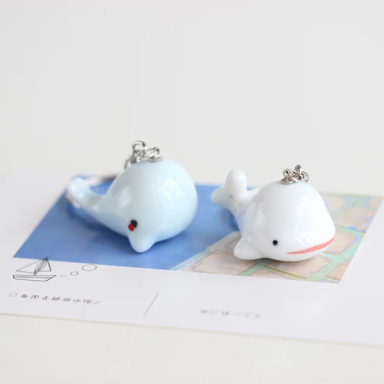 Керамическая подвеска в виде животных мультяшная цепочка для ключей маленькая