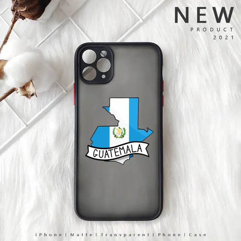 

Guatamala Flag Phone Case Matte Transparent for iphone 11 12 pro mini XS XR X max 7 8 plus TPU Mobile bags soft mobile bags