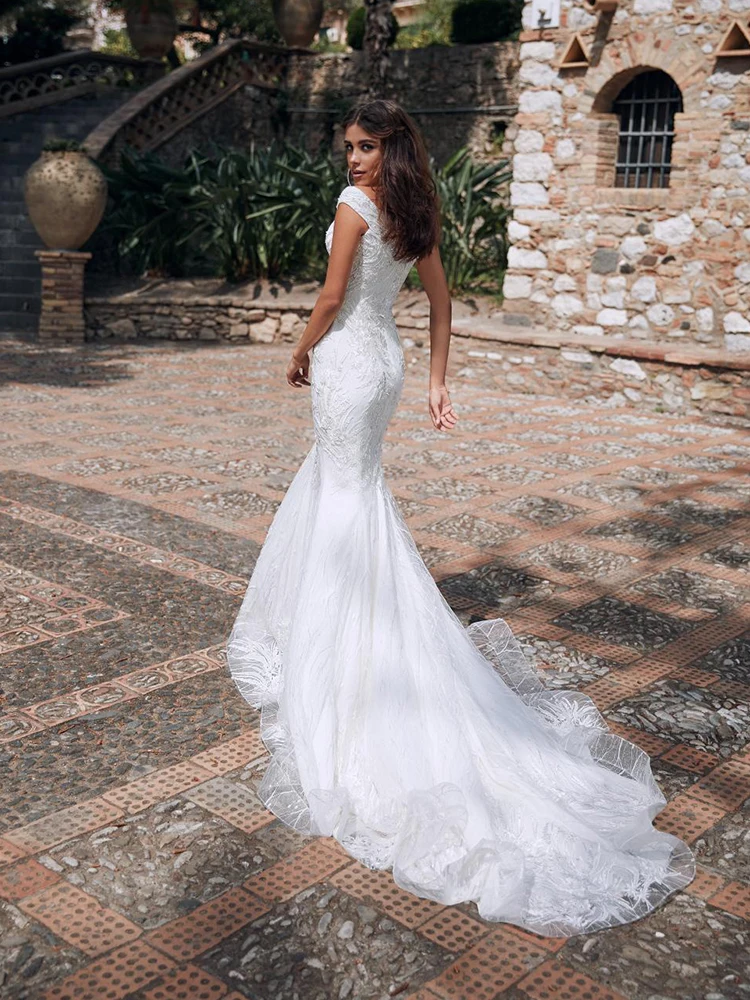 

Hi Shy Bride New Simple Wedding Dress Backless Sleeveless Design Chiffon Lace Bride Dresses Princess Dress Plus Size Tailor-made