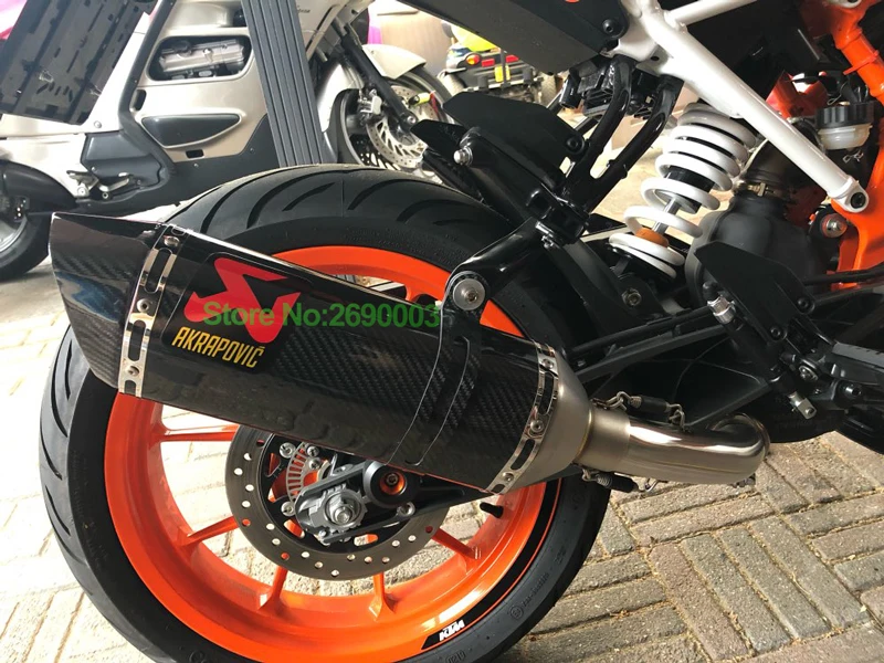 Мотоцикл Akrapovic углеродного волокна выхлопной глушитель выхлопной трубы, пригодный для KTM DUKE 390 200 250 DUKE RC390 DUKE 125- год