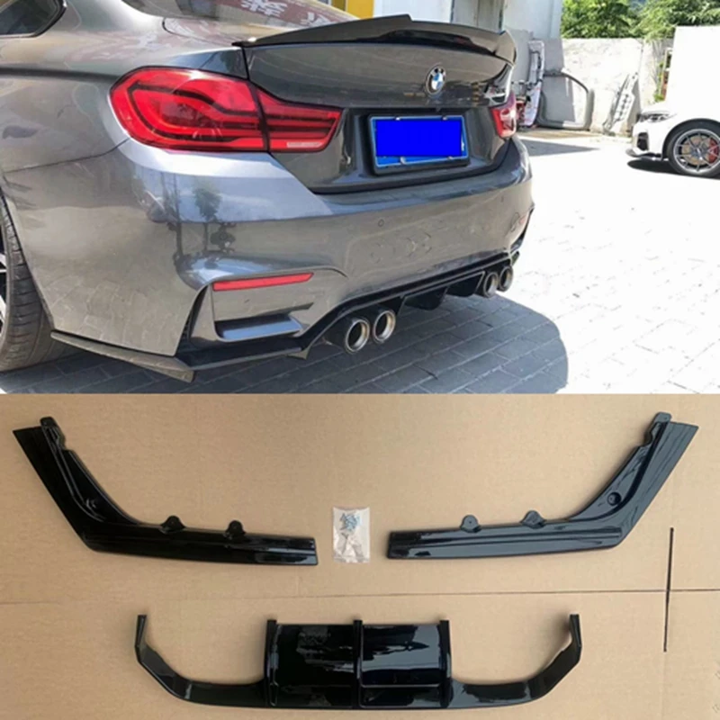 M3 M4 Carbon Fiber Rear Bumper Diffuser Spoiler with Splitter for BMW F80 F82 Coupe F83 Convertible 2012 - 2017 3PCS | Автомобили и