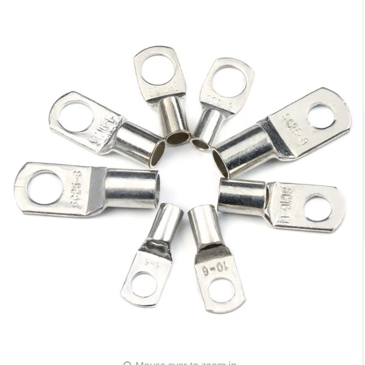 5pc SC Type Wire Nose Terminal SC25 SC35 Bare Copper Battery Block Lugs Hole ID 6mm 8mm 10mm 12mm Crimp DTGA Cable End Connector |