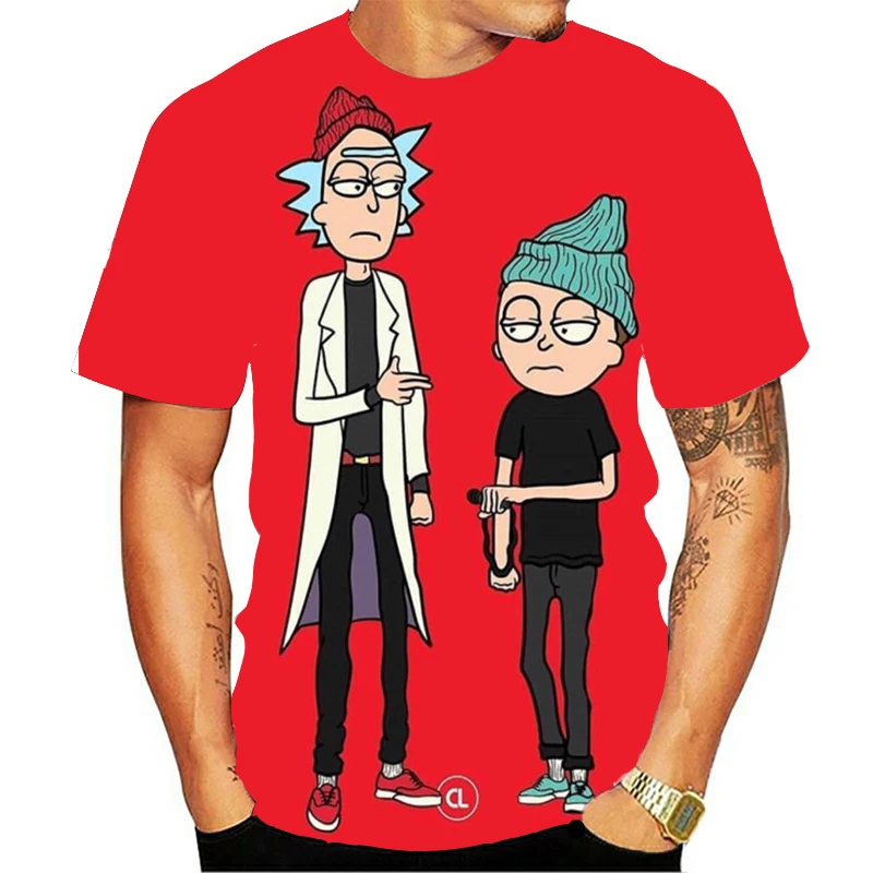 

Camiseta Anime Rick e Morty estampada em 3D para homens e mulheres moda vero casual de manga XXS-6XL