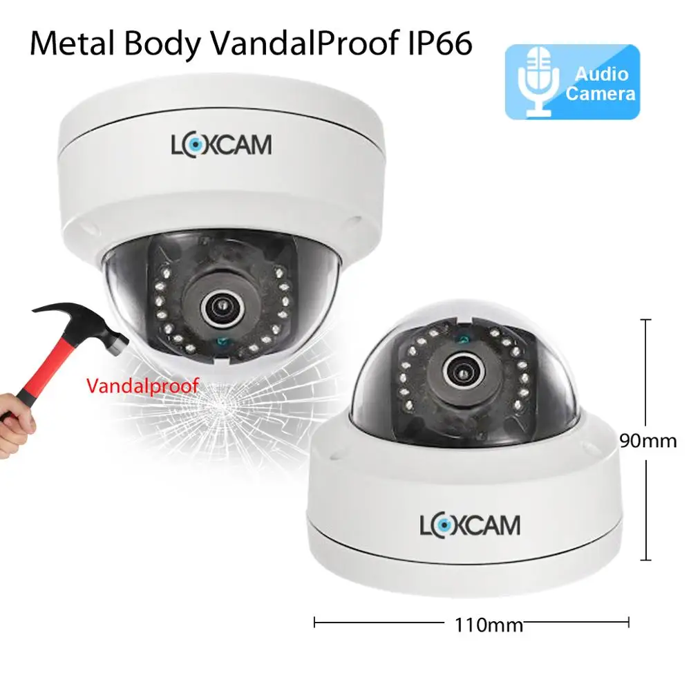 LOXCAM H.265 16CH 5MP POE система NVR 48 В 3MP аудио запись Антивандальная безопасность ip-камера