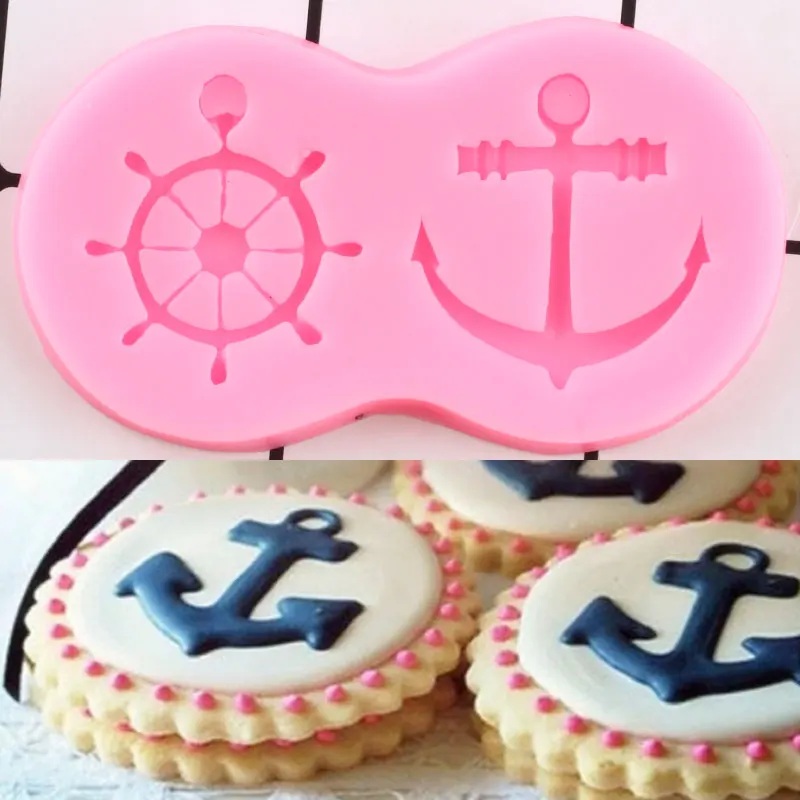 3D якорь Rudder силиконовые формы DIY Детский День Рождения Кекс Topper инструменты для
