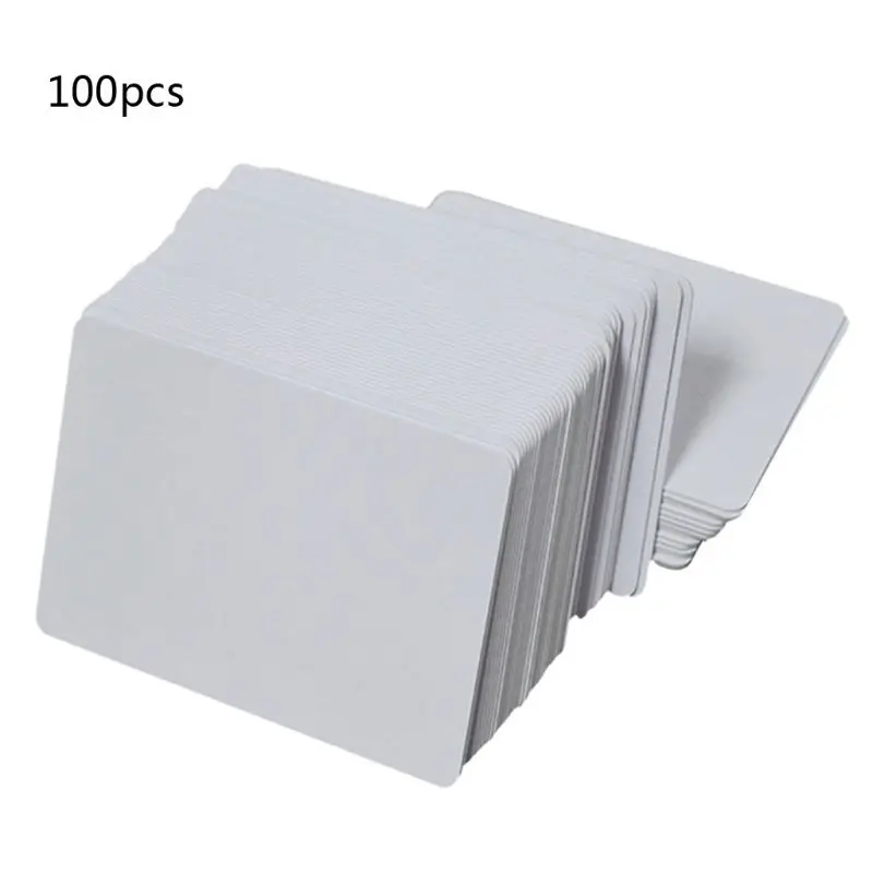

100Pcs Premium White Blank Inkjet PVC ID Cards White Plastic Double Sided Printing DIY ID Badge Cards
