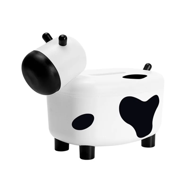 

Multifunctional Cartoon Cow Tissue Box DIY Toothpick Dispenser Organizer Cute Storage Box Popular Home Decor Tissue Holder