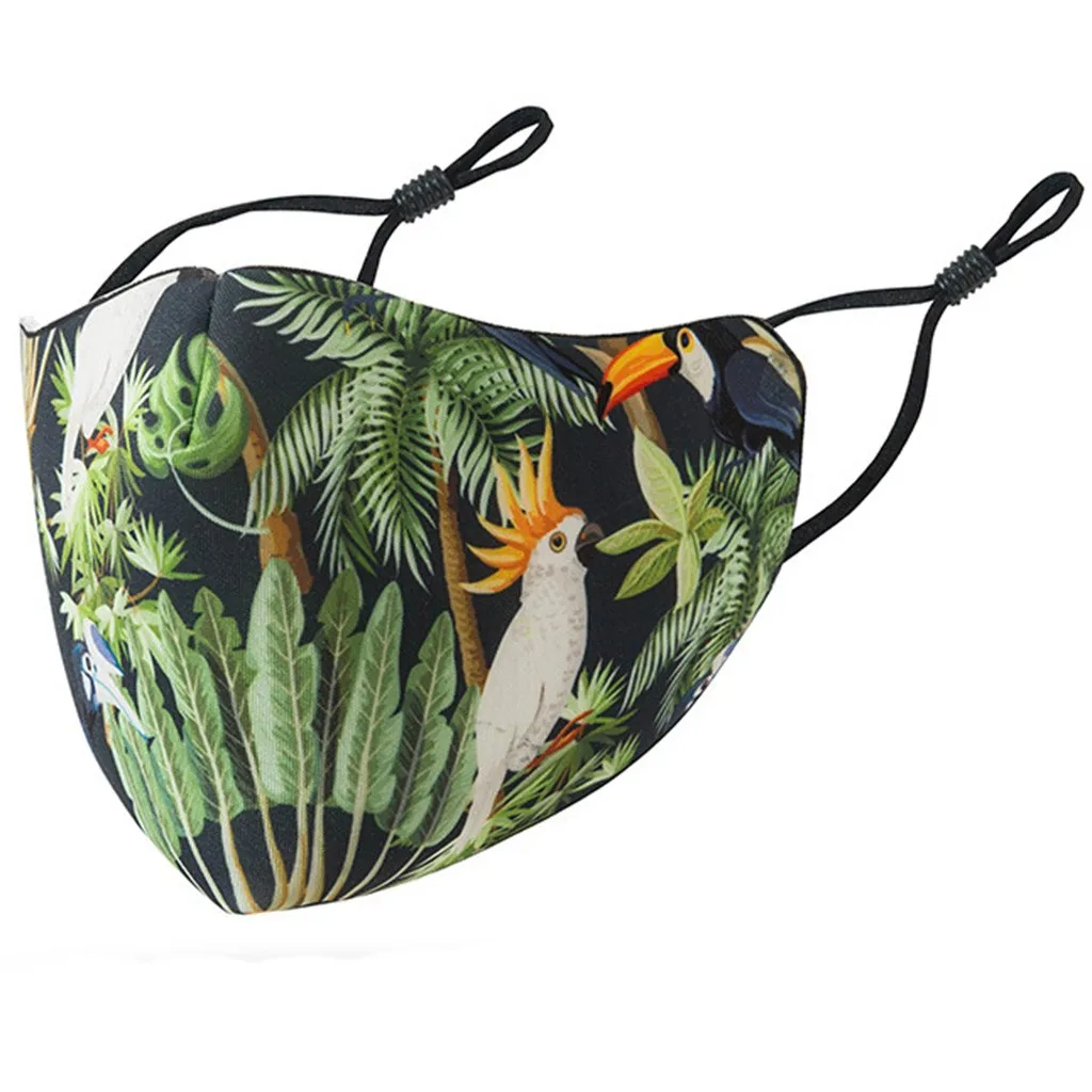 Перчатки с цветочным рисунком для взрослых модные многоразовые моющиеся бандана