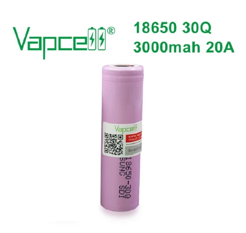 Vapcell 18650 3000mAh 20A 30Q 3,7 V литий-ионный аккумулятор высокой мощности для электроинструментов/фонарей