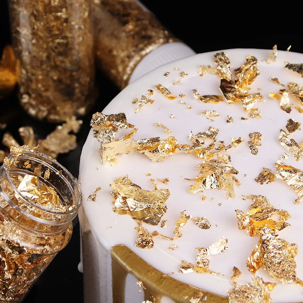 

For Cooking Dessert Cake Ice Cream Decoration Cake Decorating Supplies 2g Imitation Gold Foil Art Craft Paper Gold Foil Leaf