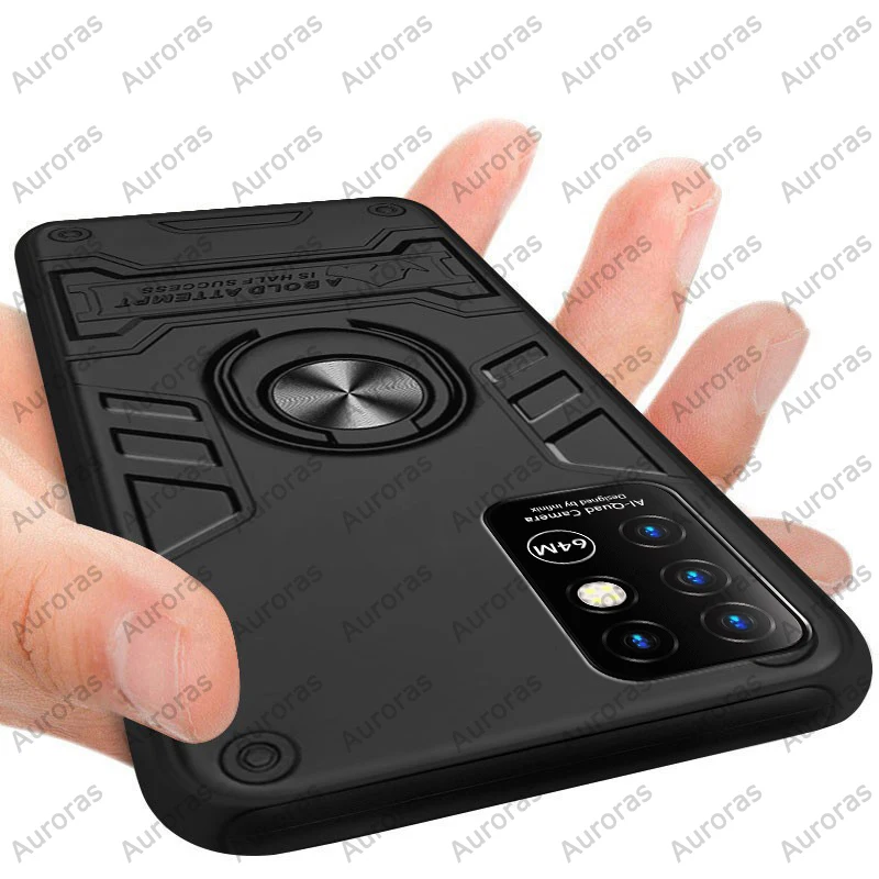 auroras shockproof rhinoceros armor case for infinix note 8 finger ring magnetism holder case for note 8 cover 10 pro hot 10s free global shipping