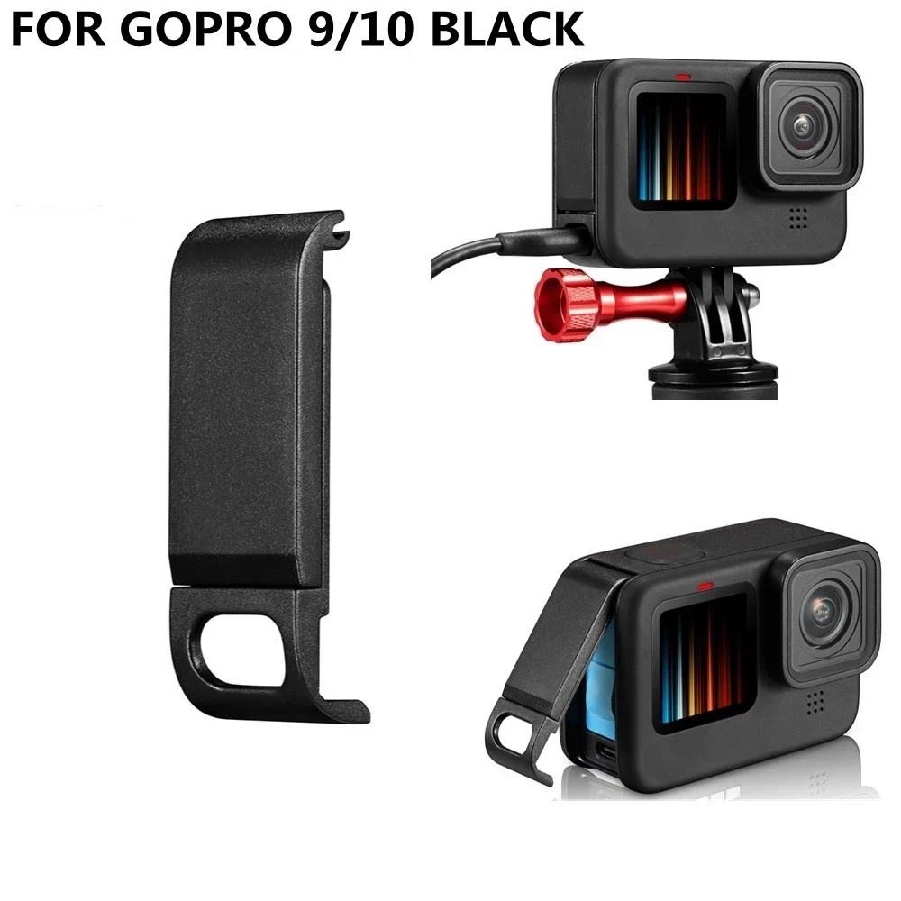 

Аксессуары для камеры Боковая Крышка батарейного отсека для GoPro Hero 10 9 Съемная Крышка батарейного отсека зарядный Чехол черный для GoPro Hero 10 9