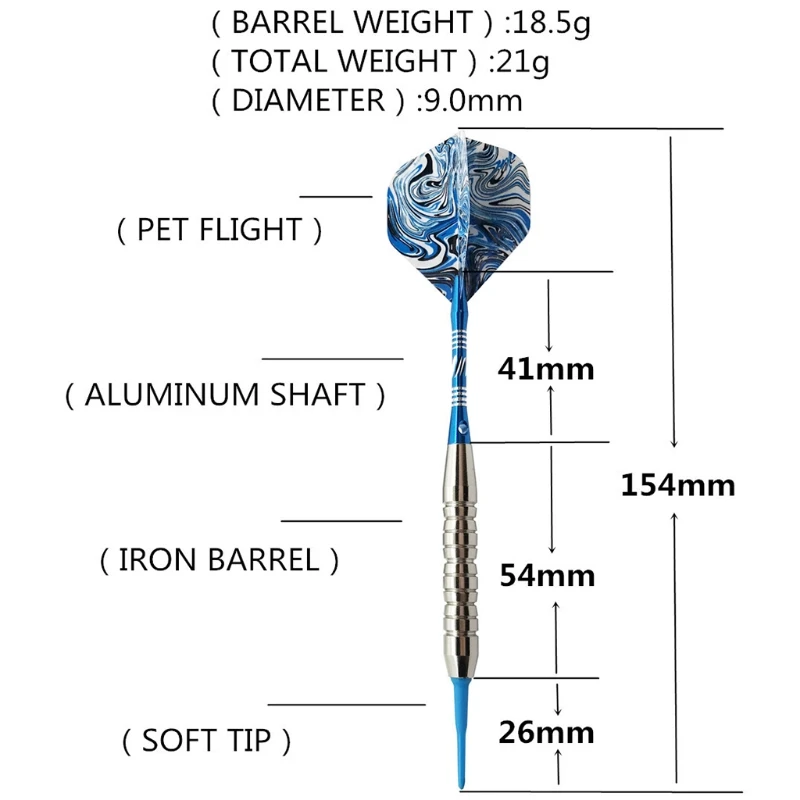 

X5QF Aluminum Metal Dart Shafts, Iron Barrel and Unique Dart Flight Flag Designs Professional Darts Beginner Throwing Darts