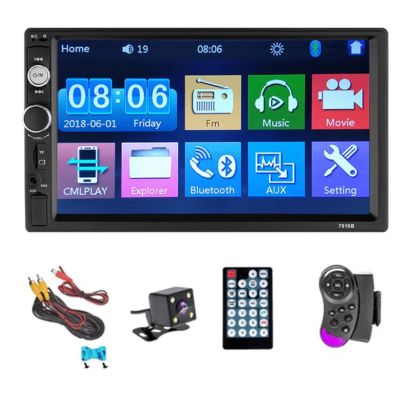 With 4LED Camera " мультимедийный плеер автомобильный радиоприемник с Bluetooth автомагнитола 2 din Автомобильный Радио сенсорный экран mp5 цифровой дисплей магнитола 2din автомобильный стерео аудио резервный монитор радио магнитафон - Цвет: With 4LED Camera