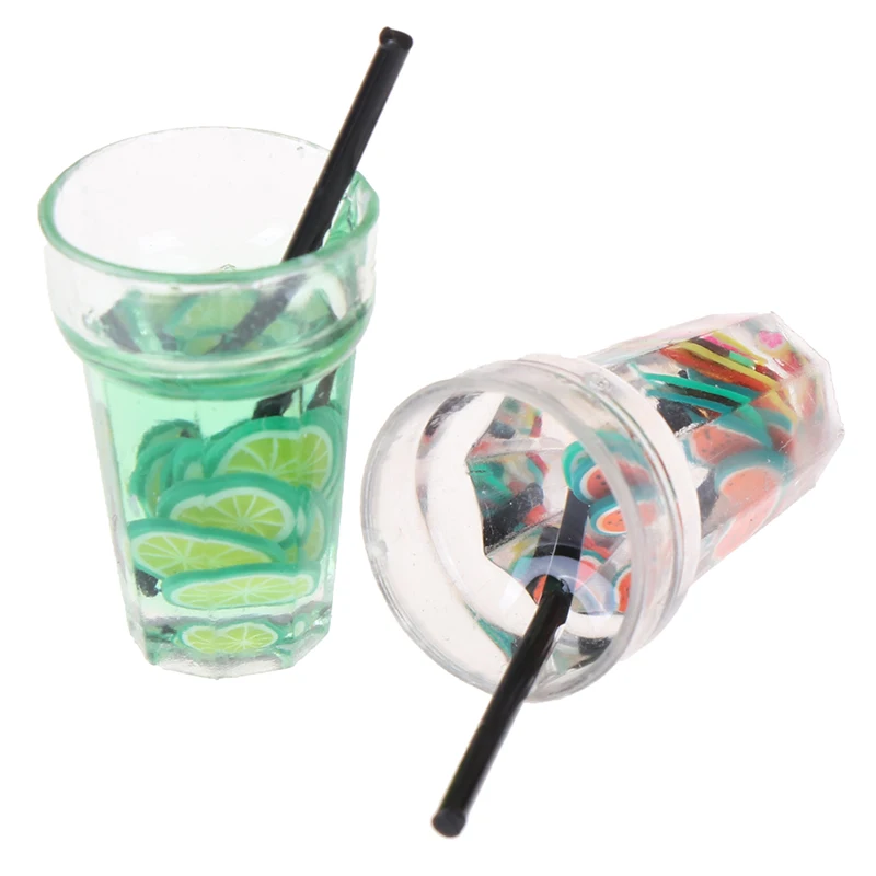 

1/12 Mini Resin Fruit Bottle Simulation Drinks Model Toys Fruit Drink Play Dollhouse Dolls Accessories Dollhouse Miniature Food