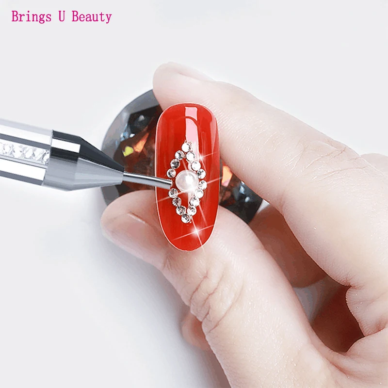 Двусторонняя ручка карандаш для нанесения воска и страз аппликатор с акриловой