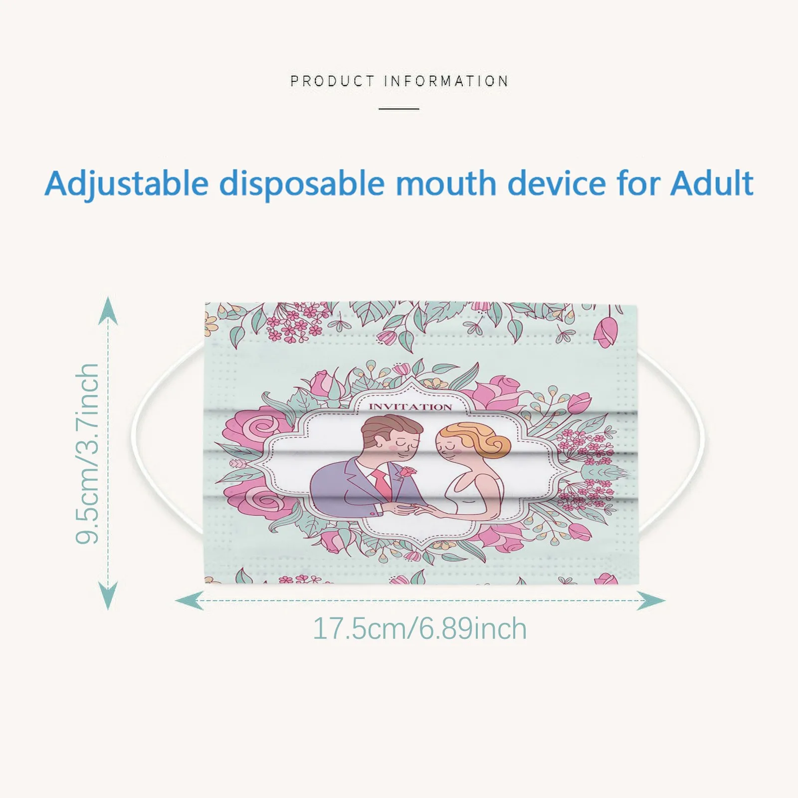 

Happy Wedding Dress Mask For Women Men Adult Protection Disposable Face Masks Pattern Mouth Masks Facemask No Decoration
