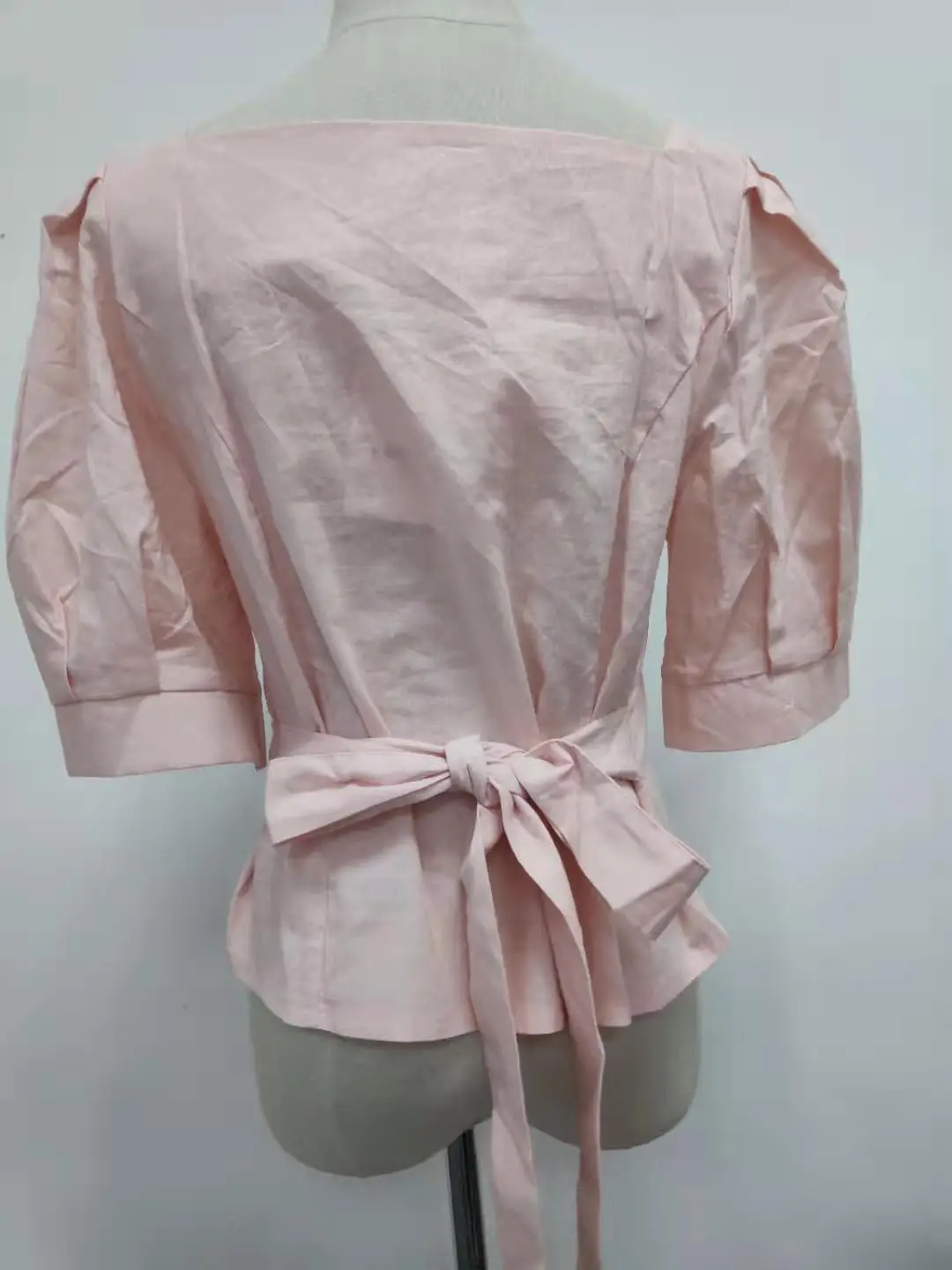 RUGOD New Arrival Women Solid Slim Shirt Square Collar Half Puff Sleeves Single-breasted Blouse Korean Temperament Tops