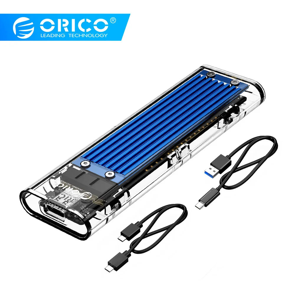 ORICO M.2 для Тип-C SSD корпус NVME прозрачный USB3.1 Gen2 10 Гбит/с Поддержка UASP 2 ТБ для NVME PCIE NGFF SATA м/B Ключ SSD жесткий диск
