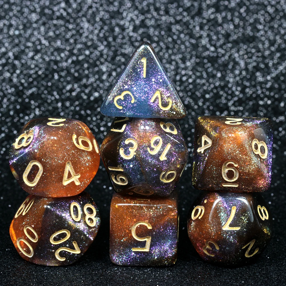 Супер Вселенная Галактика игральные кости DND набор D4-D20 Подземелья и Драконы РПГ лучшие подарки 8 цветов на выбор игра в кости - Цвет: Orion Nebula