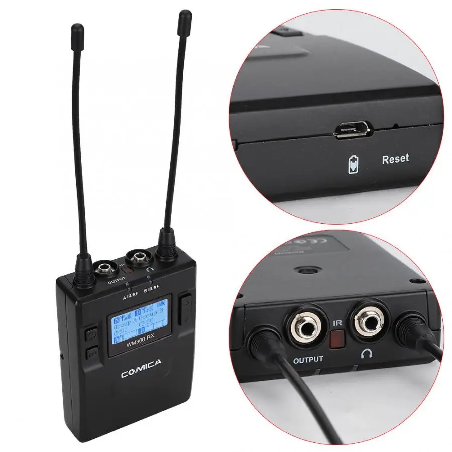 COMICA CVM-WM300C UHF96 1R1T 120m Комплект беспроводных передатчиков микрофона для ресивера |