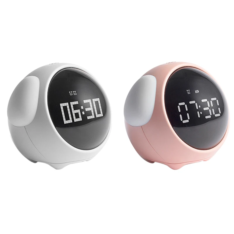 

HBK Pixel Alarm Clock Multifunctional Student Bedside Night Light Clock Electronic Snooze Children Alarm Clock