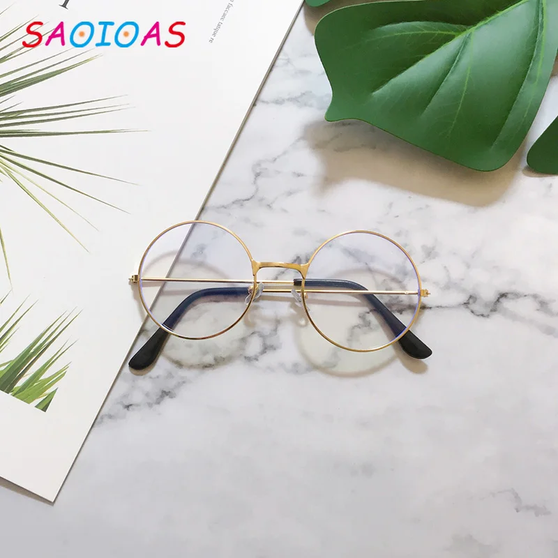 SAOIOAS, анти-Синие лучи, компьютерные очки, мужские, ретро очки, женские, синий светильник, покрытие, игровые очки для защиты компьютера, очки для глаз - Цвет оправы: B3 Gold