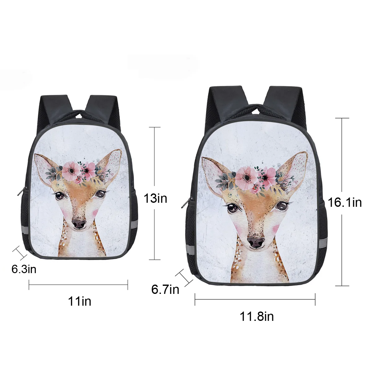 Милый олень Акварельные Цветы животные рюкзаки для ноутбука школьная сумка