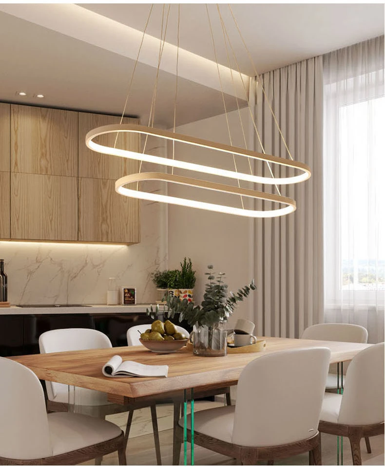 Rectangle Modern Led Pendant Lamps for Living Room Restaurant Bedroom Decorative Pendant Light Lamparas AC85-260V remote control